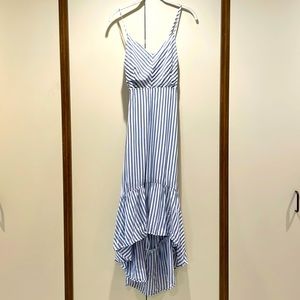 Vici striped hi lo Dress with lace up back